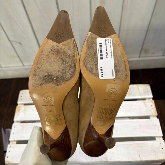 Chanel Vintage Suede Heels - Size 38 - Picture 8 of 14